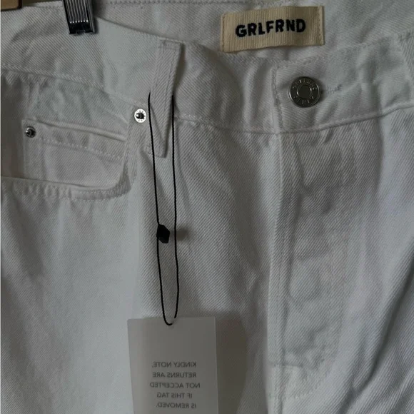 NWT GRLFRND The Graham High Rise Straight Denim Jean Centinela Ave White Size 28 - Picture 5 of 7
